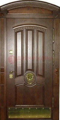 Хорошая стальная арочная дверь с декоративным элементом ДА-23 в Кашире