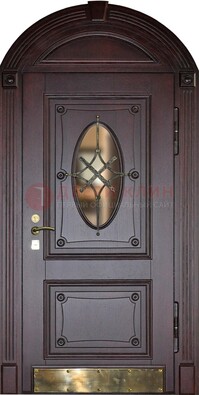 Арочная металлическая дверь с виноритом ДА-38 в Кашире
