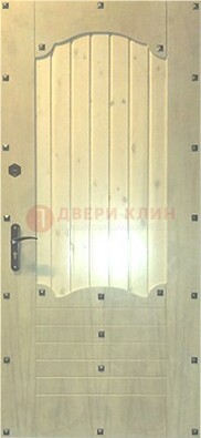 Белая железная дверь с евровагонкой ДЕ-9 в Кашире