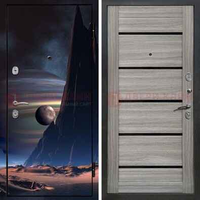 Стальная дверь с фотопечатью космоса ДФ-49 в Кашире