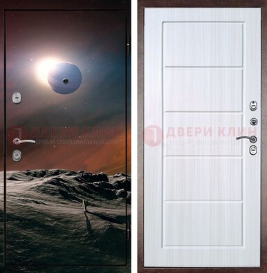 Стальная дверь с фотопечатью планет ДФ-8 в Кашире