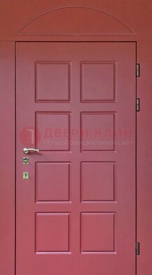 Красная стальная дверь с верхней фрамугой ДФГ-13 в Кашире