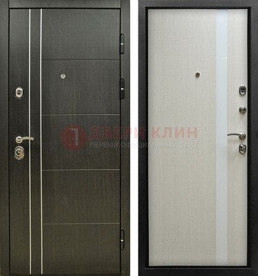 Морозостойкая темная металлическая дверь с МДФ ДМ-164 в Кашире