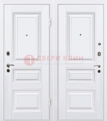 Белая металлическая дверь с МДФ ДМ-179 в Кудрово