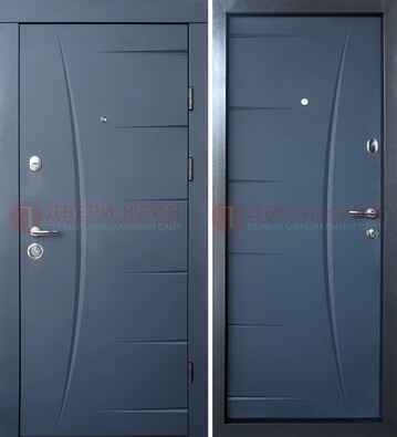 Серая входная дверь с фигурной фрезеровкой МДФ ДМ-213 в Кашире