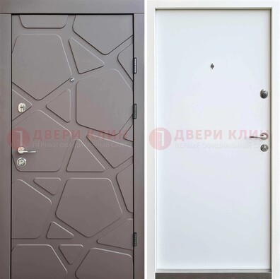 Серая входная дверь с филенчатой МДФ ДМ-216 в Волоколамске
