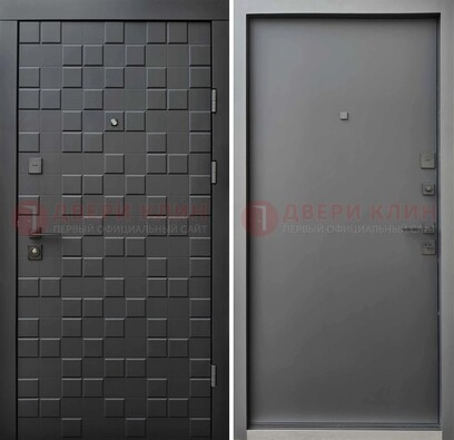 Темная стальная филенчатая дверь с МДФ ДМ-221 в Кашире