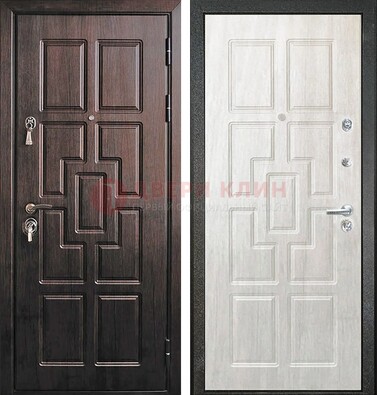 Темная металлическая дверь с МДФ ДМ-2 в Кашире