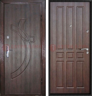 Коричневая железная дверь с МДФ и узором ДМ-345 в Красногорске