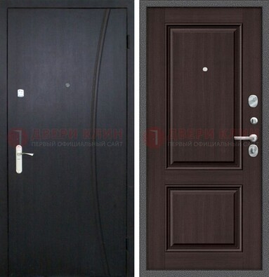 Темная стальная дверь с МДФ панелями ДМ-362 в Кашире