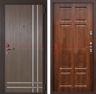 Темно-коричневая металлическая дверь с МДФ ДМ-373 в Красногорске