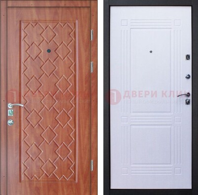 Металлическая дверь с панелями МДФ и узором ДМ-384 в Кашире