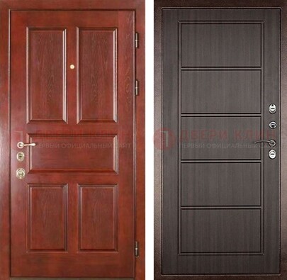 Красная металлическая дверь с МДФ в квартиру ДМ-387 в Кашире