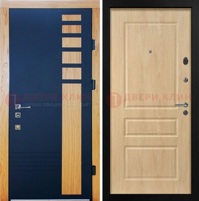 Двухцветная железная дверь с МДФ в квартиру ДМ-511 в Кашире