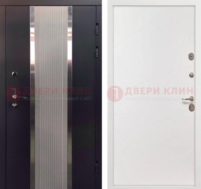Темная металлическая дверь в квартиру МДФ с двух сторон ДМ-512 в Раменском