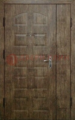 Коричневая тамбурная двухстворчатая дверь с МДФ ДМ-539 в Кашире