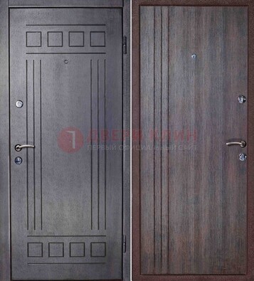 Темная стальная дверь с МДФ с рисунком ДМ-83 в Видном