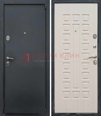 Черная металлическая дверь с порошковым покрытием ДП-101 в Кашире