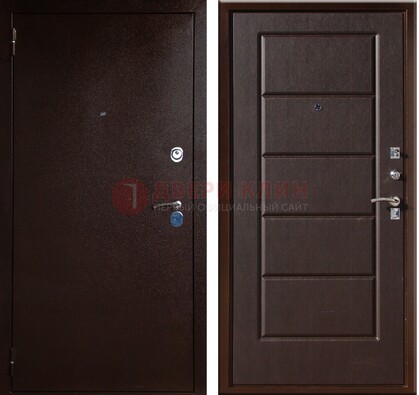 Темная входная дверь с порошковым окрасом ДП-113 в Кашире