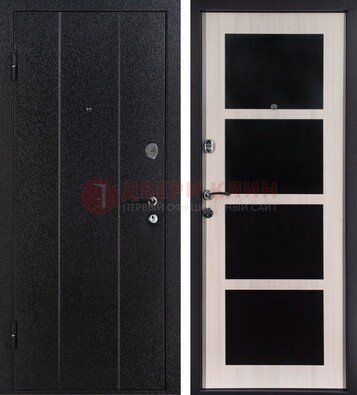 Черная металлическая дверь с порошковым напылением ДП-176 в Кашире