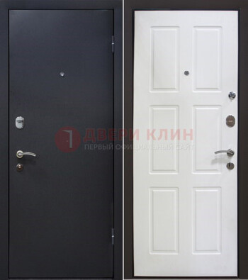 Черная металлическая дверь с порошковым покрытием ДП-193 в Кашире