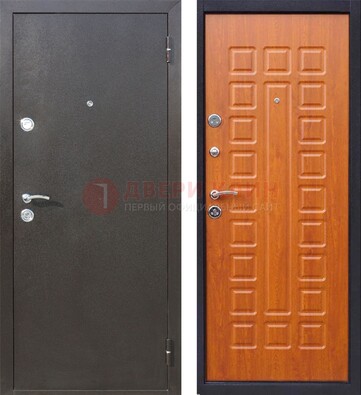 Коричневая стальная дверь с порошковым напылением ДП-202 в Кашире