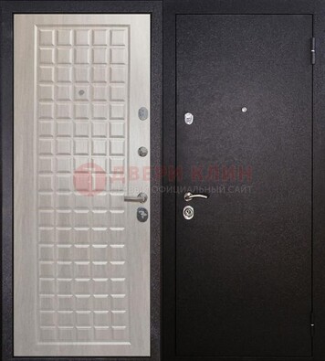 Черная входная дверь с порошковым покрытием ДП-206 в Кашире