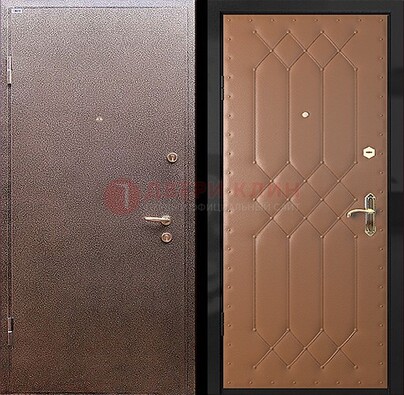 Коричневая металлическая дверь с порошковым окрасом ДП-22 в Кашире