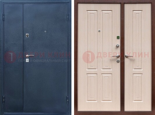 Двустворчатая стальная дверь с порошковым напылением и МДФ ДП-239 в Кашире