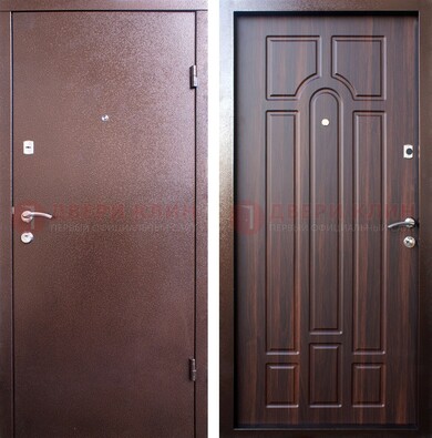 Коричневая стальная дверь с порошковой отделкой и МДФ внутри ДП-248 в Кашире