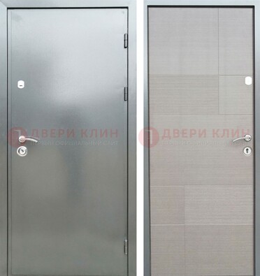 Металлическая серая дверь с порошковым покрытием и серым МДФ внутри ДП-250 в Кашире