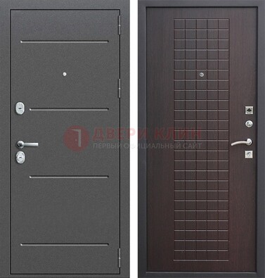 Металлическая дверь с порошковым покрытием и МДФ Махагон ДП-254 в Кашире