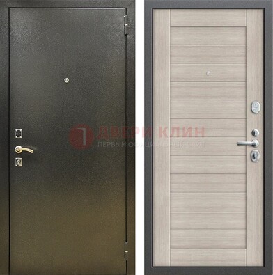 Стальная темно-серая дверь с порошковой отделкой и МДФ панелью ДП-278 в Кашире