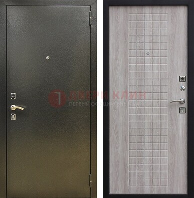 Железная темная дверь с порошковым покрытием и филенчатой МДФ ДП-297 в Кашире