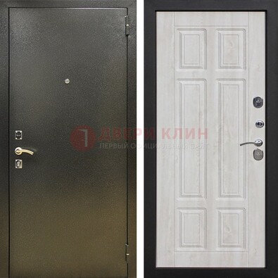 Входная темно-серая дверь с порошковым напылением и МДФ с филенкой ДП-302 в Кашире