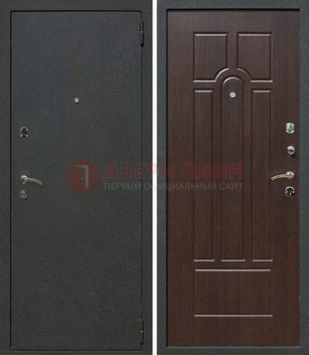 Черная металлическая дверь с порошковым окрасом ДП-47 в Кашире