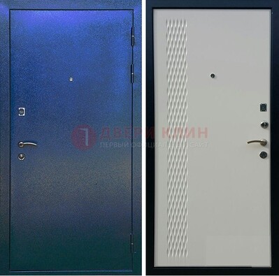 Синяя железная дверь с порошковым напылением ДП-49 в Кашире