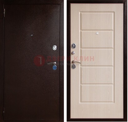 Коричневая металлическая дверь с порошковым окрасом ДП-92 в Кашире