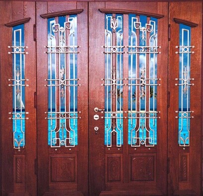 Парадная дверь со вставками из стекла ДПР-55 с шумоизоляцией в Краснодаре