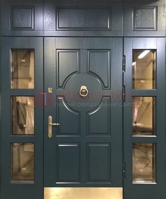 Стальная парадная дверь ДПР-64 со стеклопакетом в Кашире