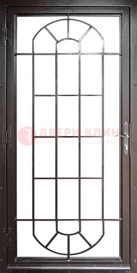 Темная металлическая решетчатая дверь ДР-22 в Кашире