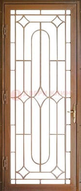 Коричневая железная решетчатая дверь с узором ДР-25 в Кашире