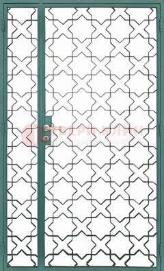 Зеленая стальная решетчатая дверь ДР-44 в Кашире