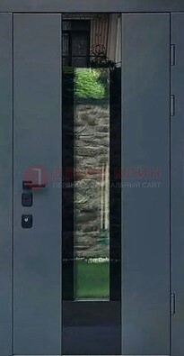 Современная дверь со стеклом для коттеджа ДС-40 в Кашире