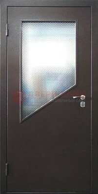 Стальная дверь со стеклом ДС-5 в кирпичный коттедж в Солнечногорске