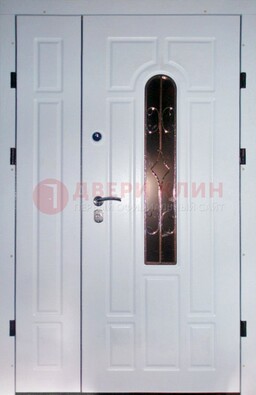 Входная дверь Винорит со стеклом в белом цвете ДСК-277 в Йошкар-Оле