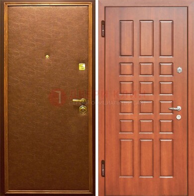 Коричневая входная дверь с винилискожей ДВ-16 в Кашире