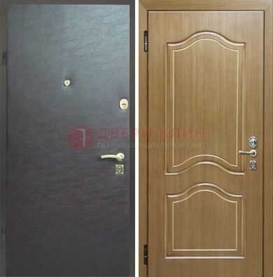 Серая металлическая дверь с винилискожей ДВ-7 в Кашире