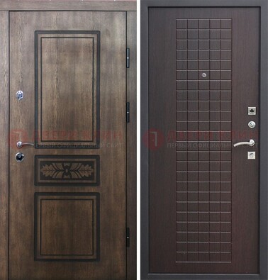 Входная резная дверь c МДФ и коричневой обратной стороной  ДM-1177 в Ставрополе