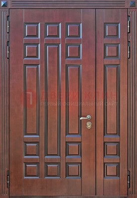 Коричневая полуторная металическая дверь с виноритом ДВТ-240 в Кашире
